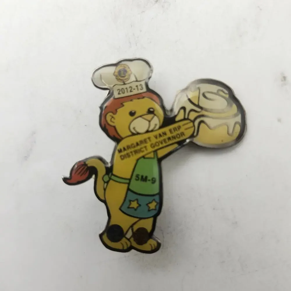 Lions Club 5M-9 Margaret Van Erp 2012-13 District Governor Chef Enamel Lapel Pin